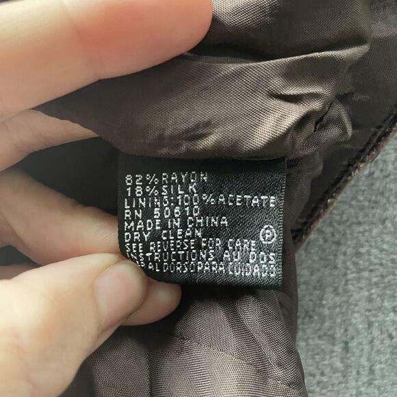 Albert Nipon Evening Tank Womens 8 Brown Crushed Velvet Crop Holiday Event Party - Picture 7 of 9